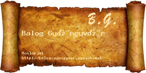 Balog Gyöngyvér névjegykártya