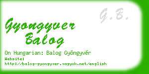 gyongyver balog business card