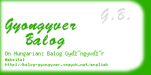 gyongyver balog business card